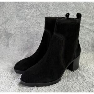 Blondo Raniah Boots Women's Black Suede Waterproof Booties High Heel Size 8.5